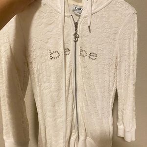 y2k white bebe jacket